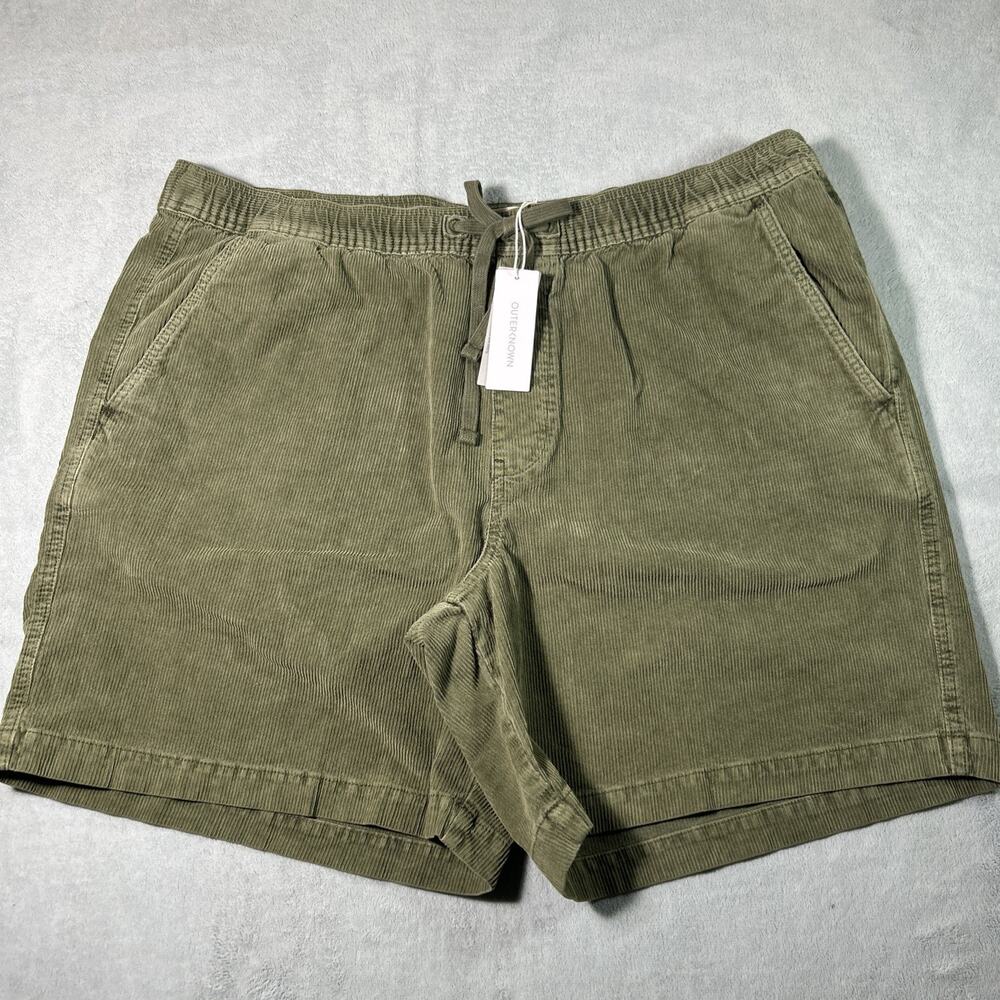 NWT Outerknown Corduroy Shorts Mens XL 40x7 Chino Khakis Professional green
